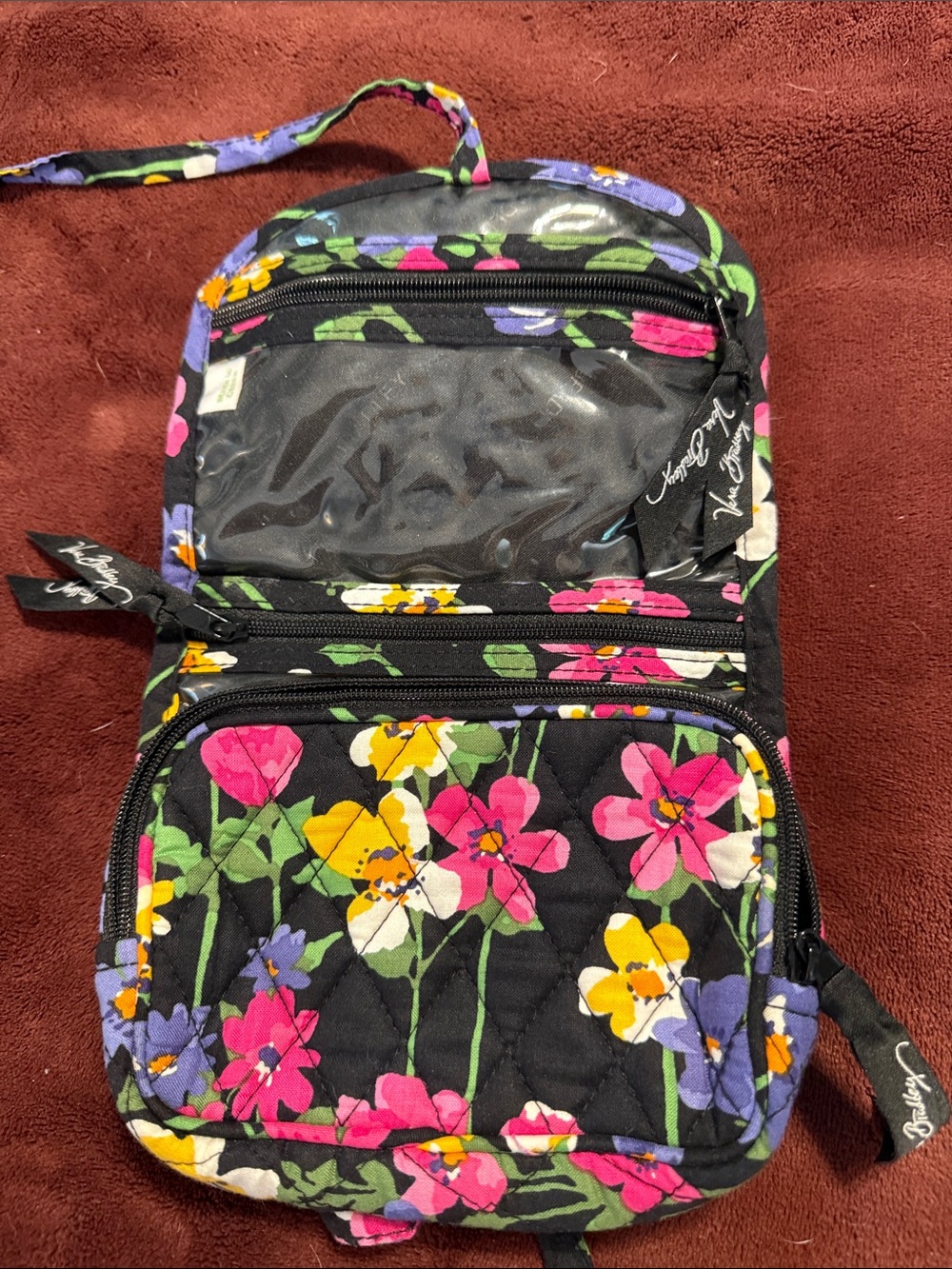 Vera Bradley Black Quilted Floral Jewelry Case